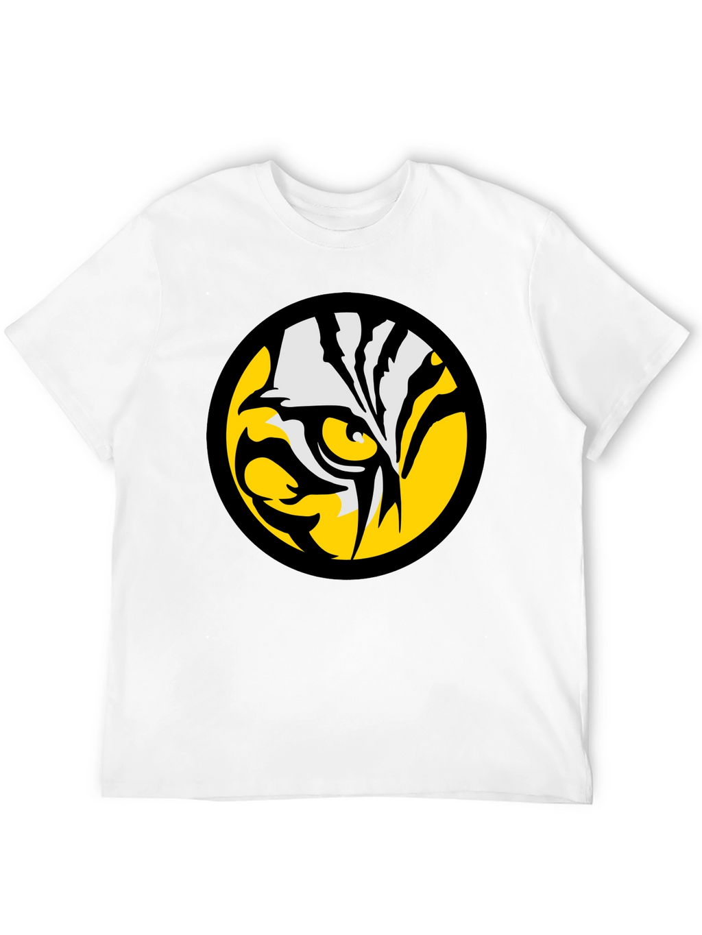 Bold Tiger Eye Graphic Tee - Black Cotton T-Shirt