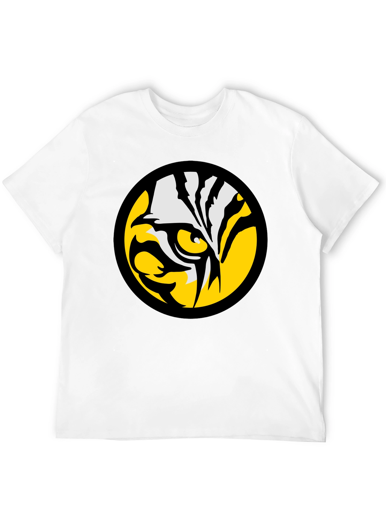 Bold Tiger Eye Graphic Tee - Black Cotton T-Shirt