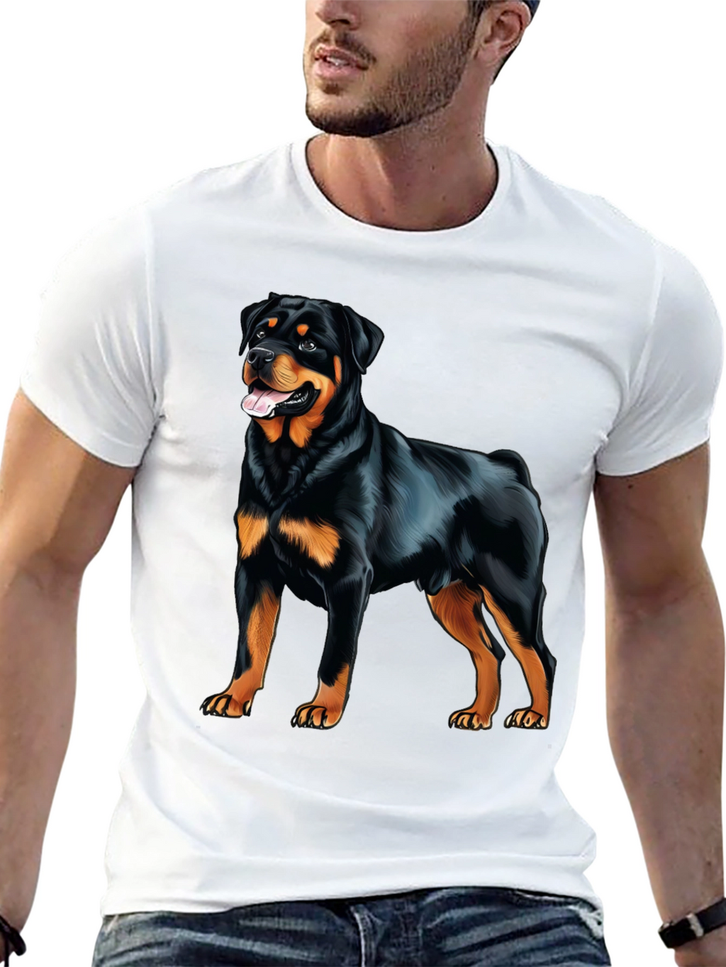 Rottweiler Graphic Print T-Shirt - Dog Lover Apparel