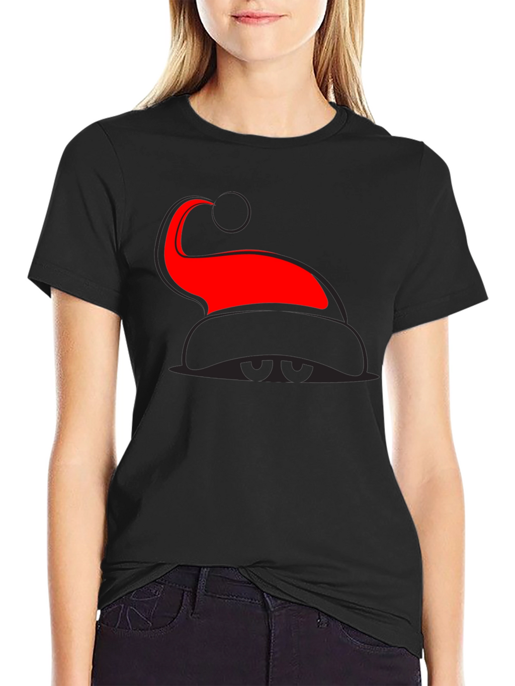 Santa Hat Graphic Tee - Festive Holiday T-Shirt
