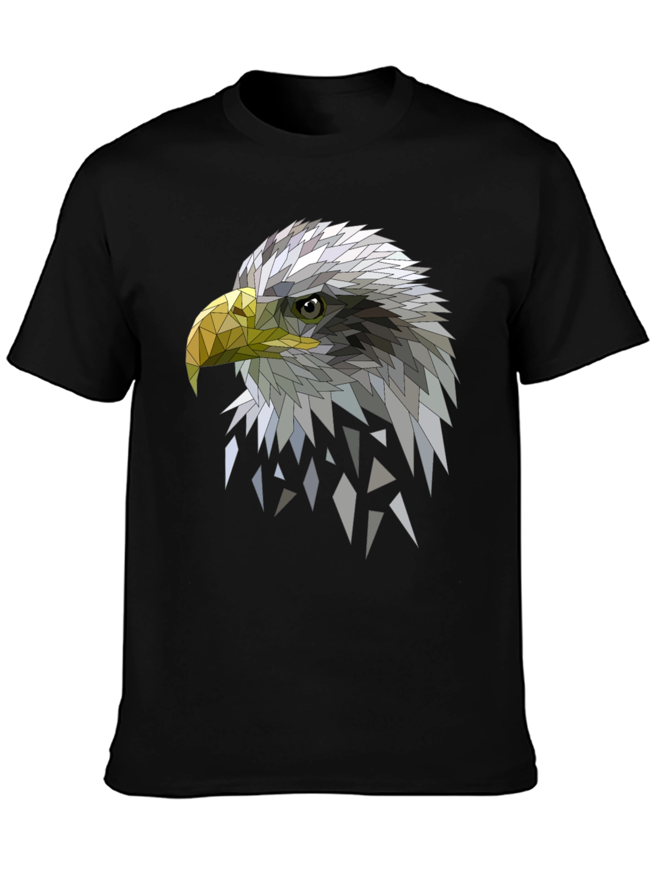 Geometric Eagle Graphic Black Tee