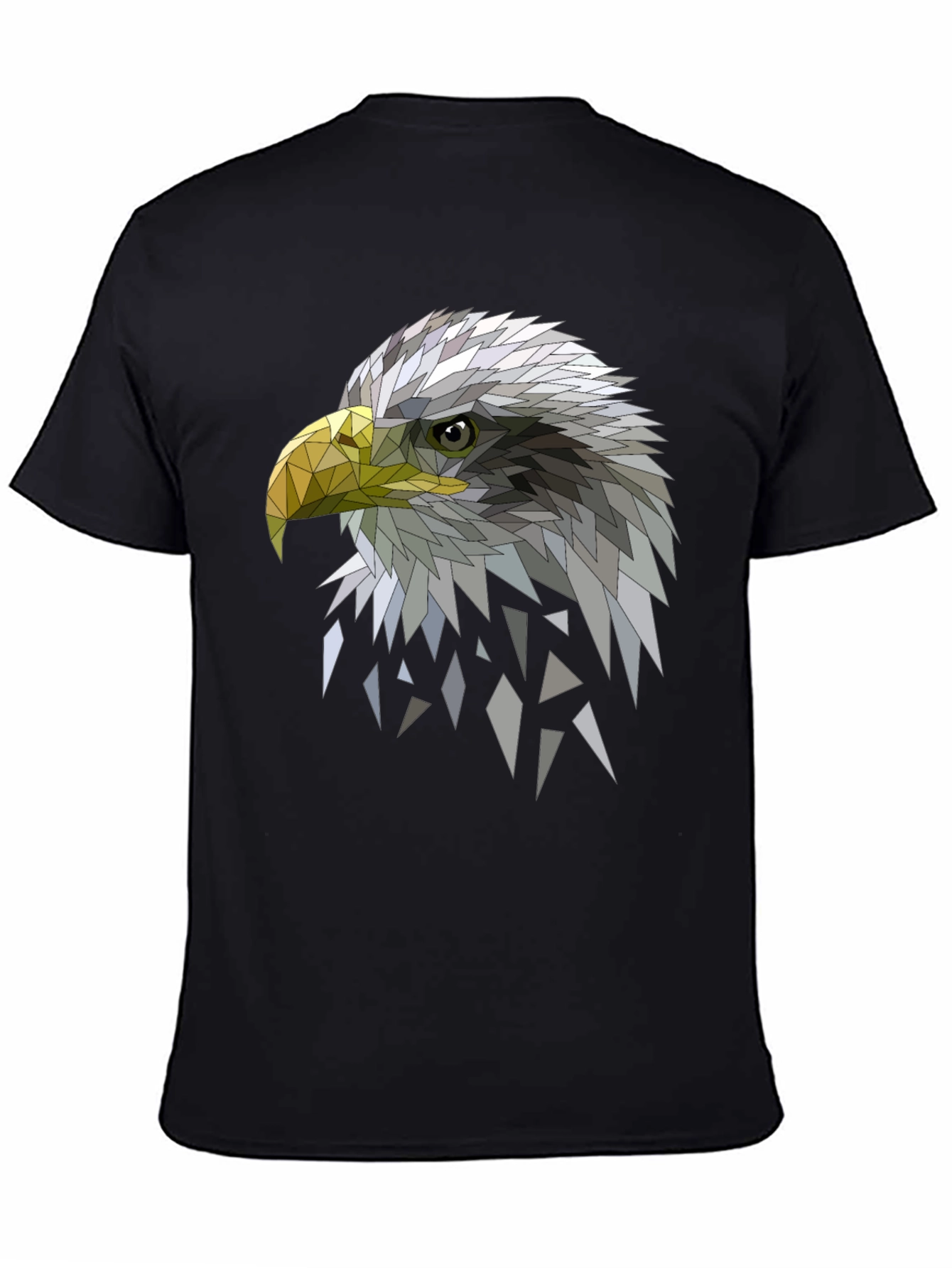 Geometric Eagle Graphic Black Tee