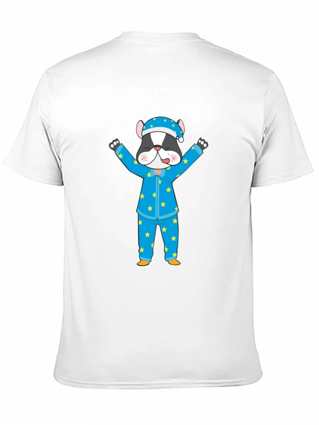 Cartoon Dog Pajamas Black T-Shirt