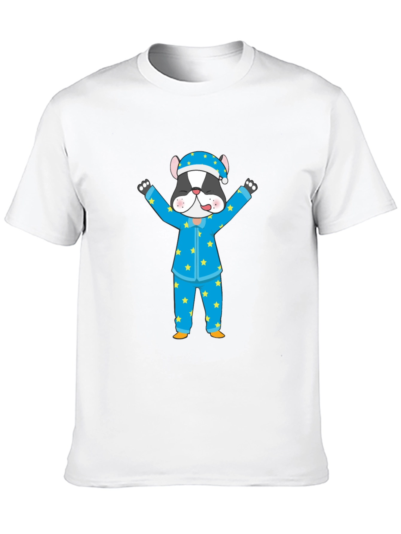 Cartoon Dog Pajamas Black T-Shirt