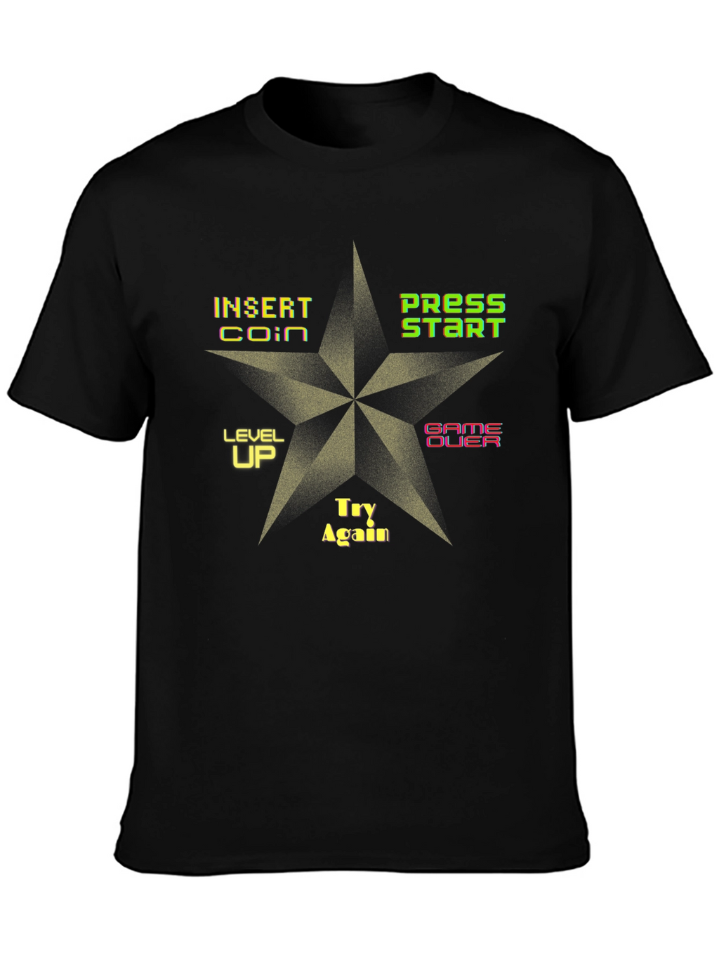 Retro Arcade Game T-Shirt - Insert Coin Press Start