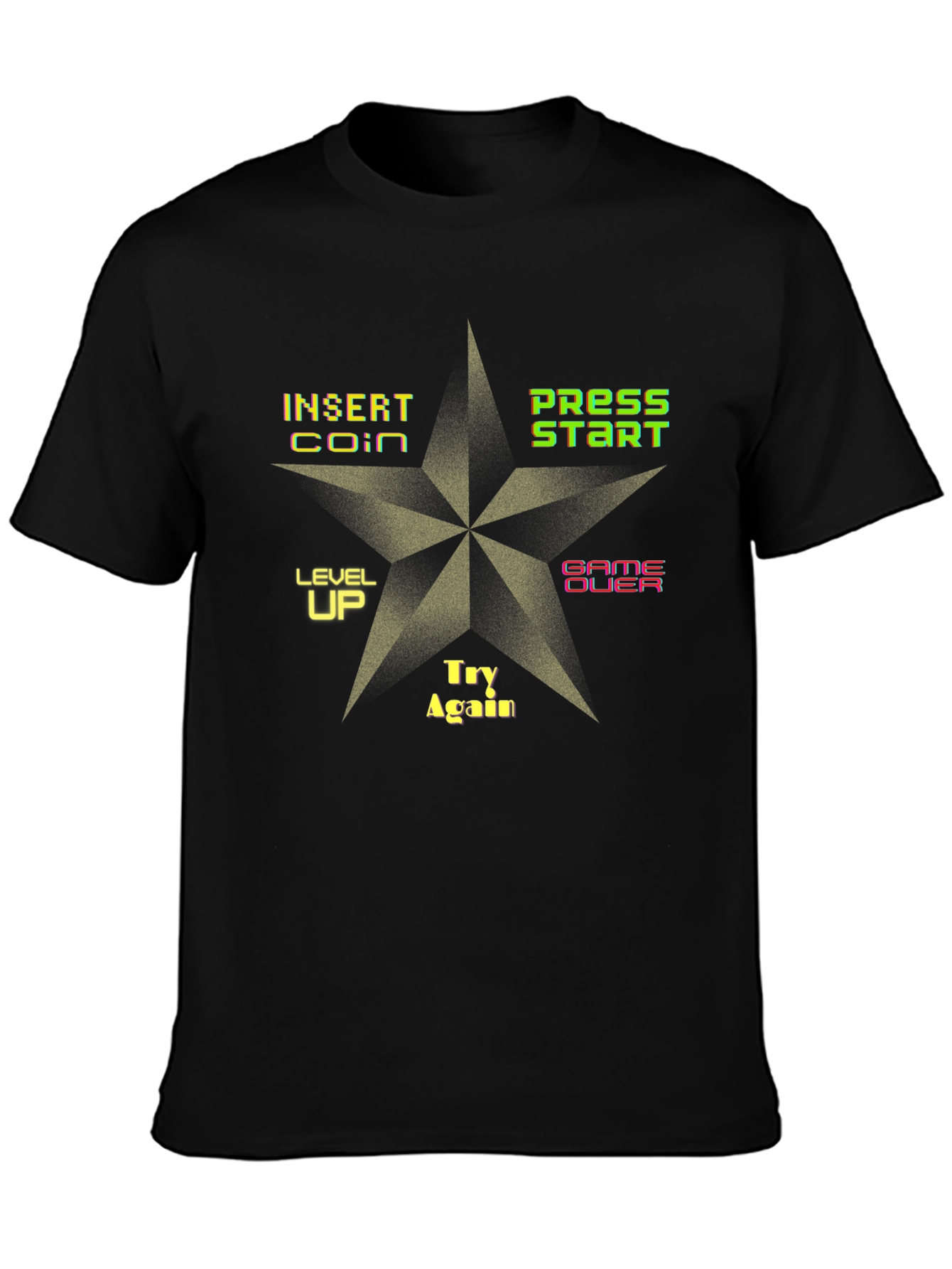 Retro Arcade Game T-Shirt - Insert Coin Press Start