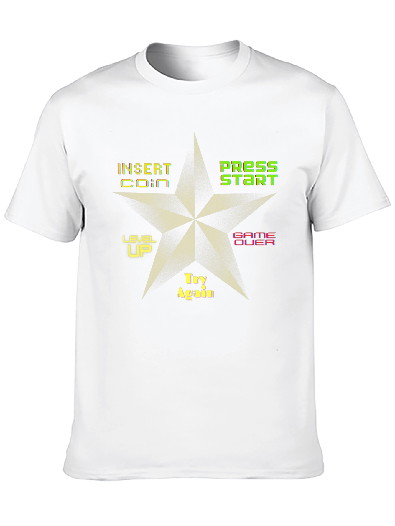 Retro Arcade Game T-Shirt - Insert Coin Press Start