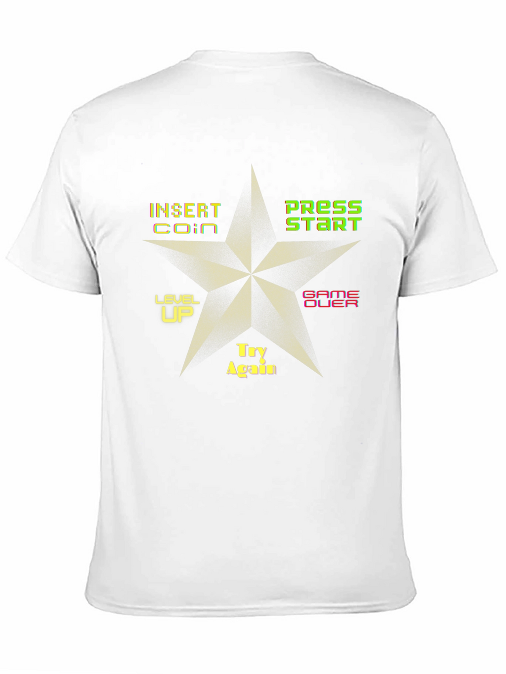 Retro Arcade Game T-Shirt - Insert Coin Press Start