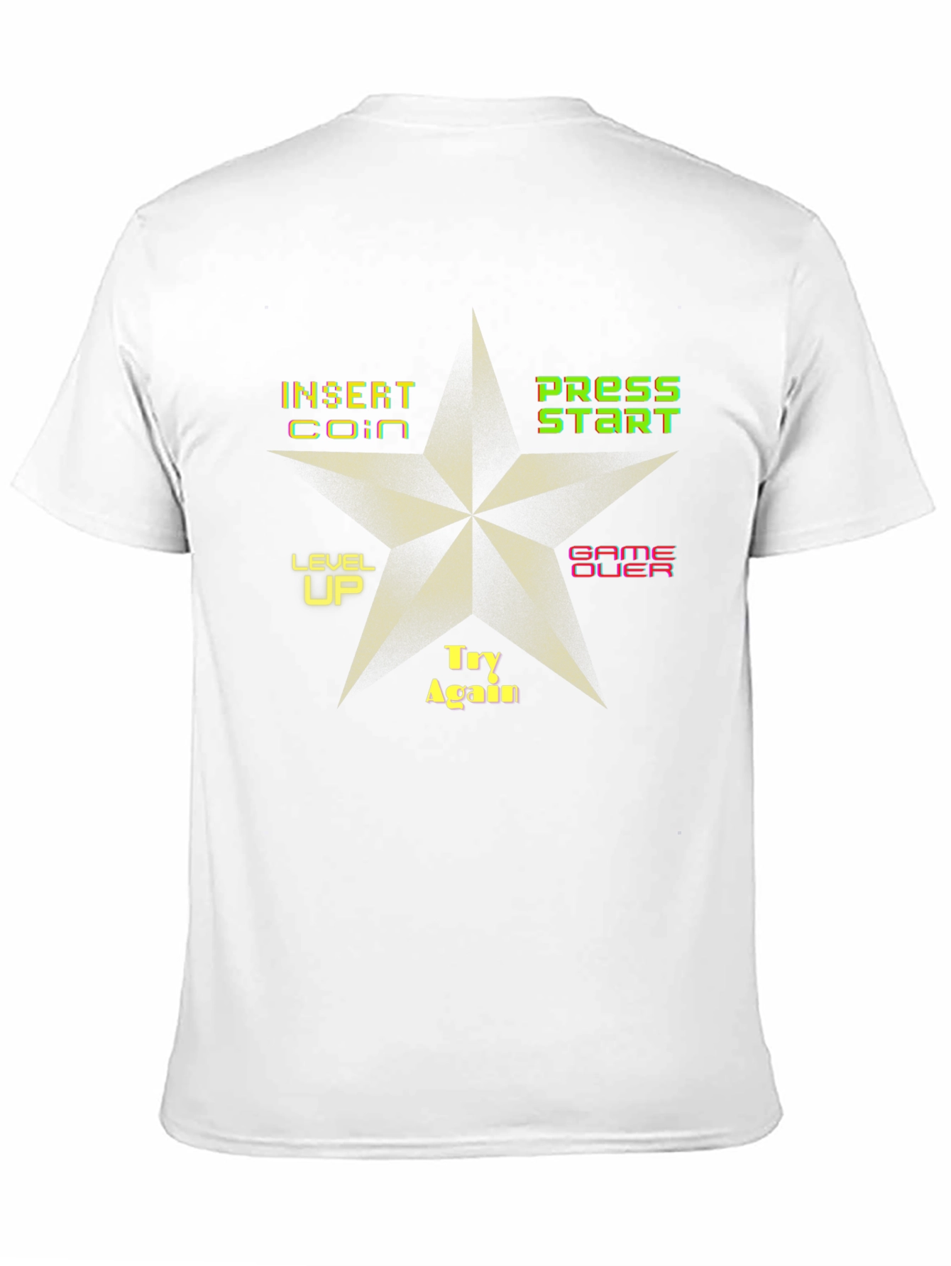 Retro Arcade Game T-Shirt - Insert Coin Press Start