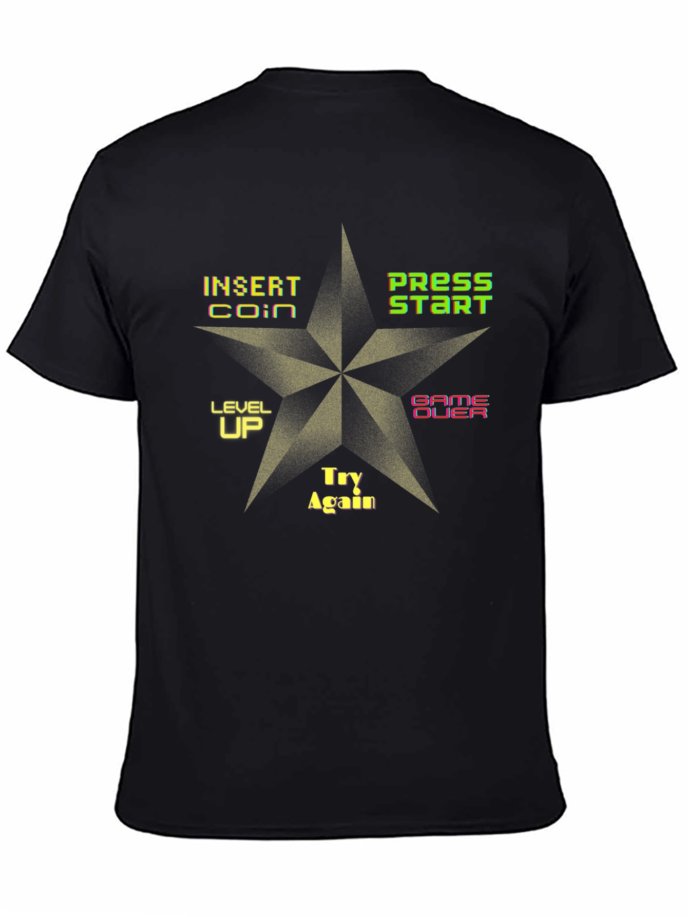 Retro Arcade Game T-Shirt - Insert Coin Press Start
