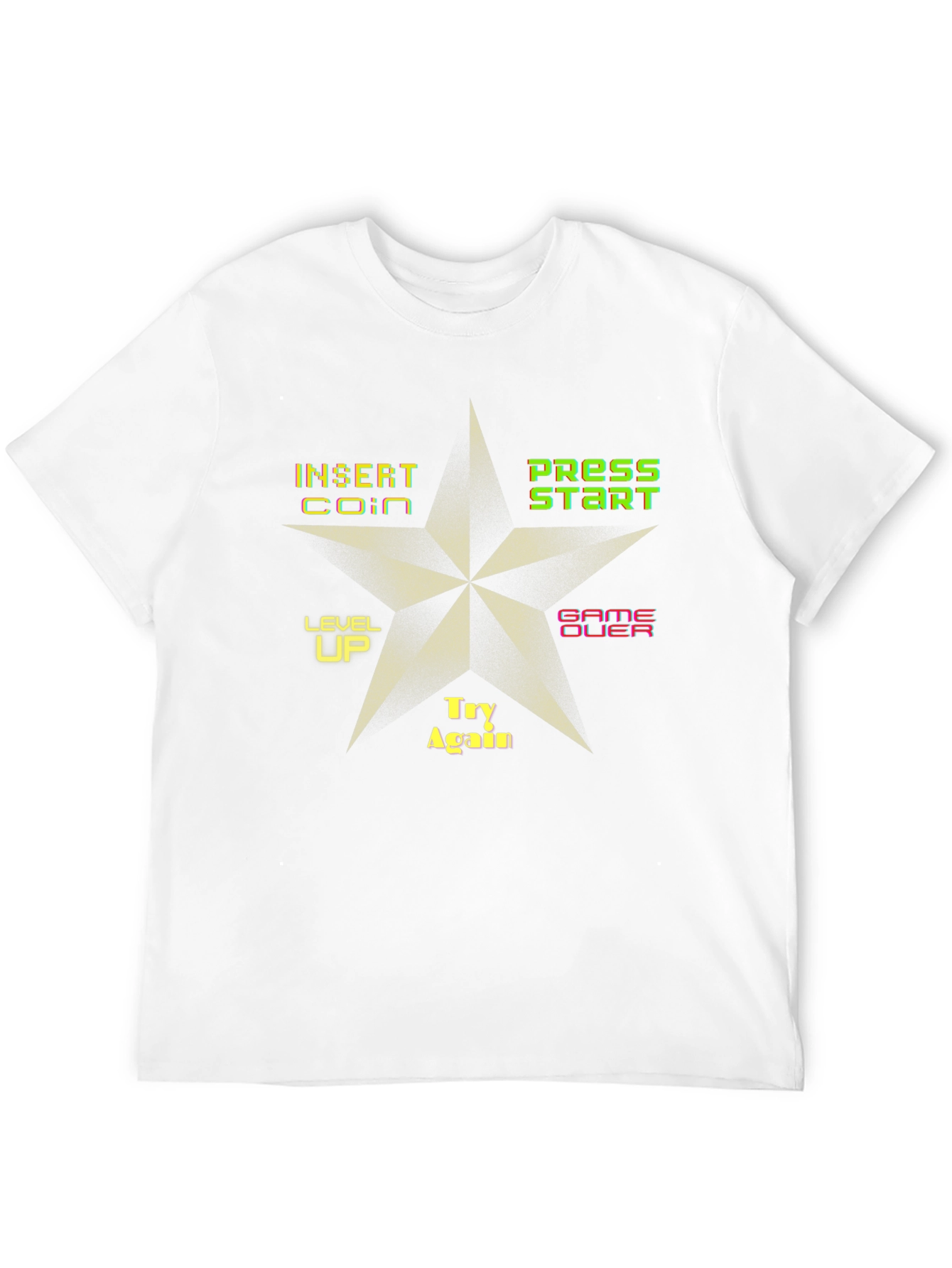 Retro Arcade Game T-Shirt - Insert Coin Press Start