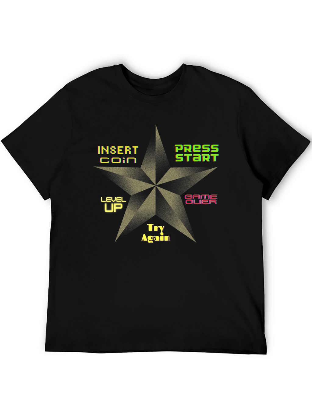 Retro Arcade Game T-Shirt - Insert Coin Press Start