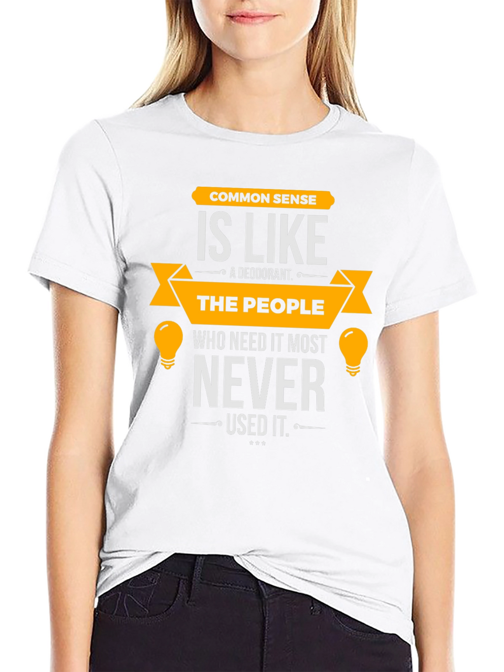 Common Sense Humor T-Shirt - Mens Black Tee