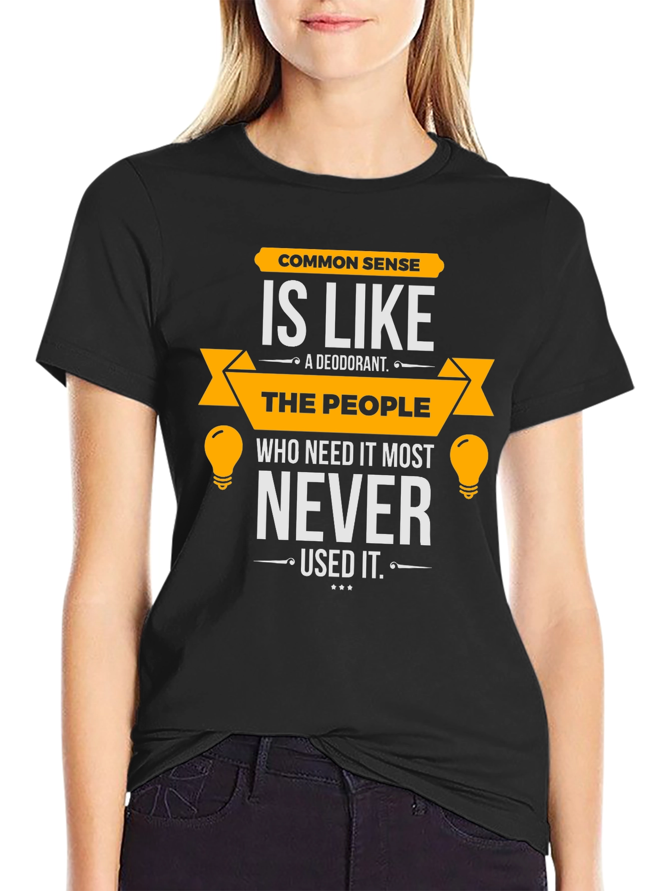 Common Sense Humor T-Shirt - Mens Black Tee