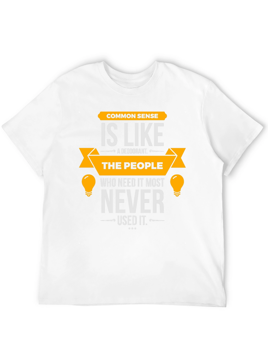 Common Sense Humor T-Shirt - Mens Black Tee