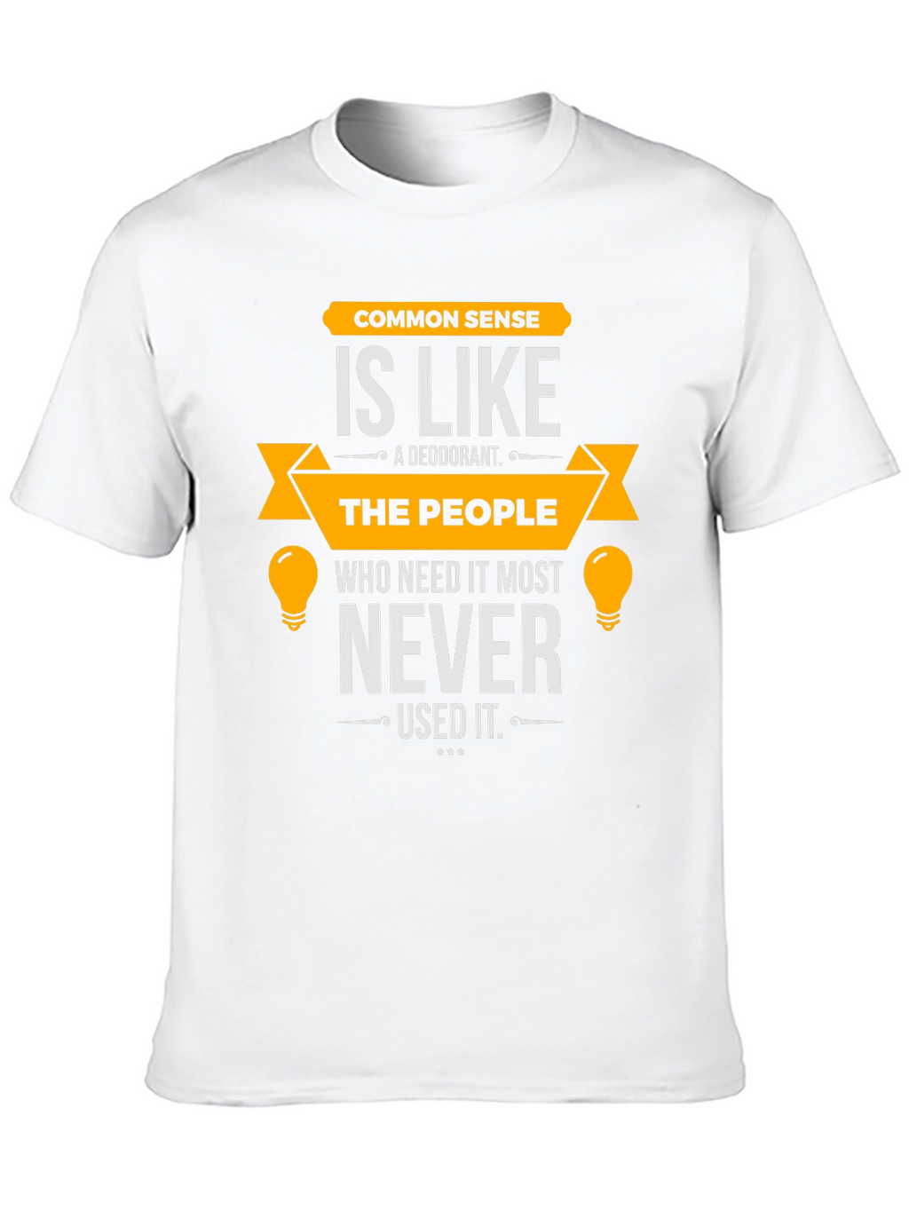 Common Sense Humor T-Shirt - Mens Black Tee