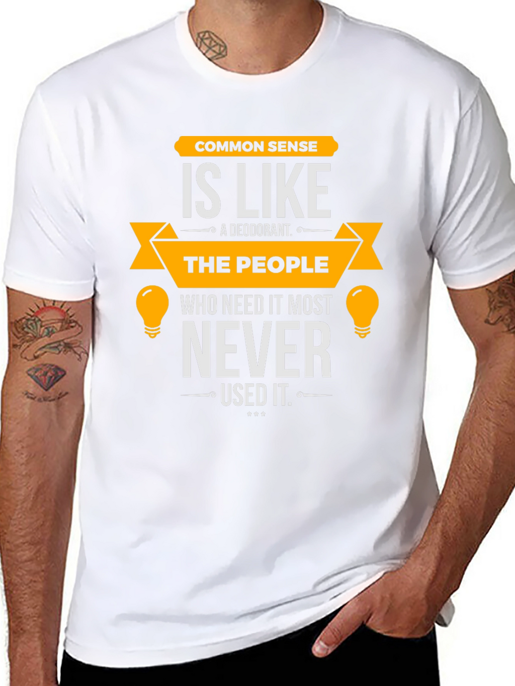 Common Sense Humor T-Shirt - Mens Black Tee