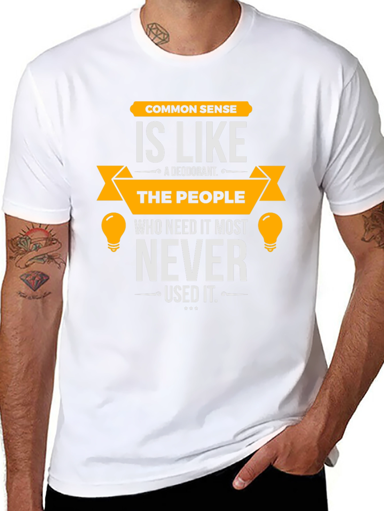 Common Sense Humor T-Shirt - Mens Black Tee