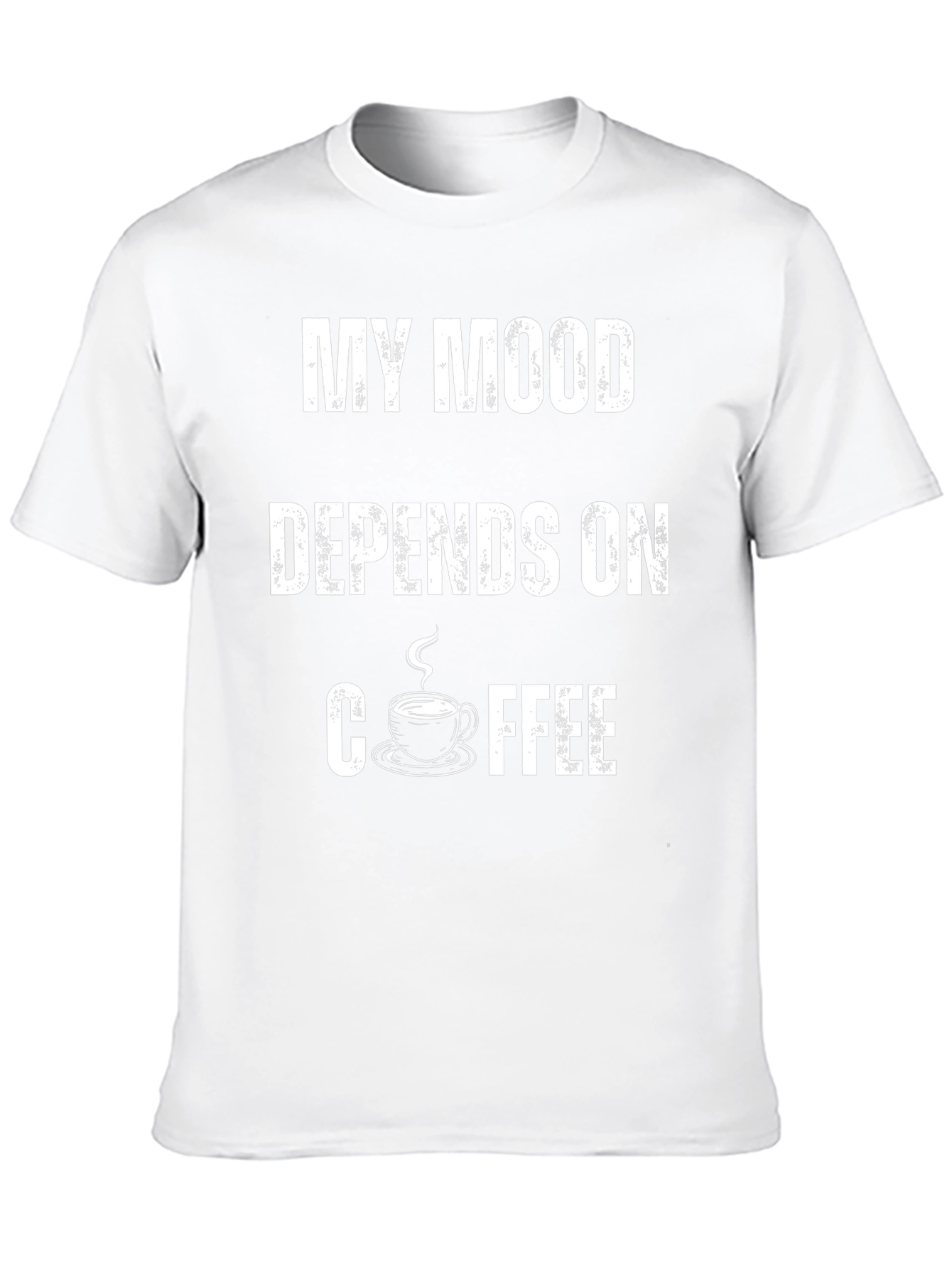 My Mood Depends On Coffee Black T-Shirt