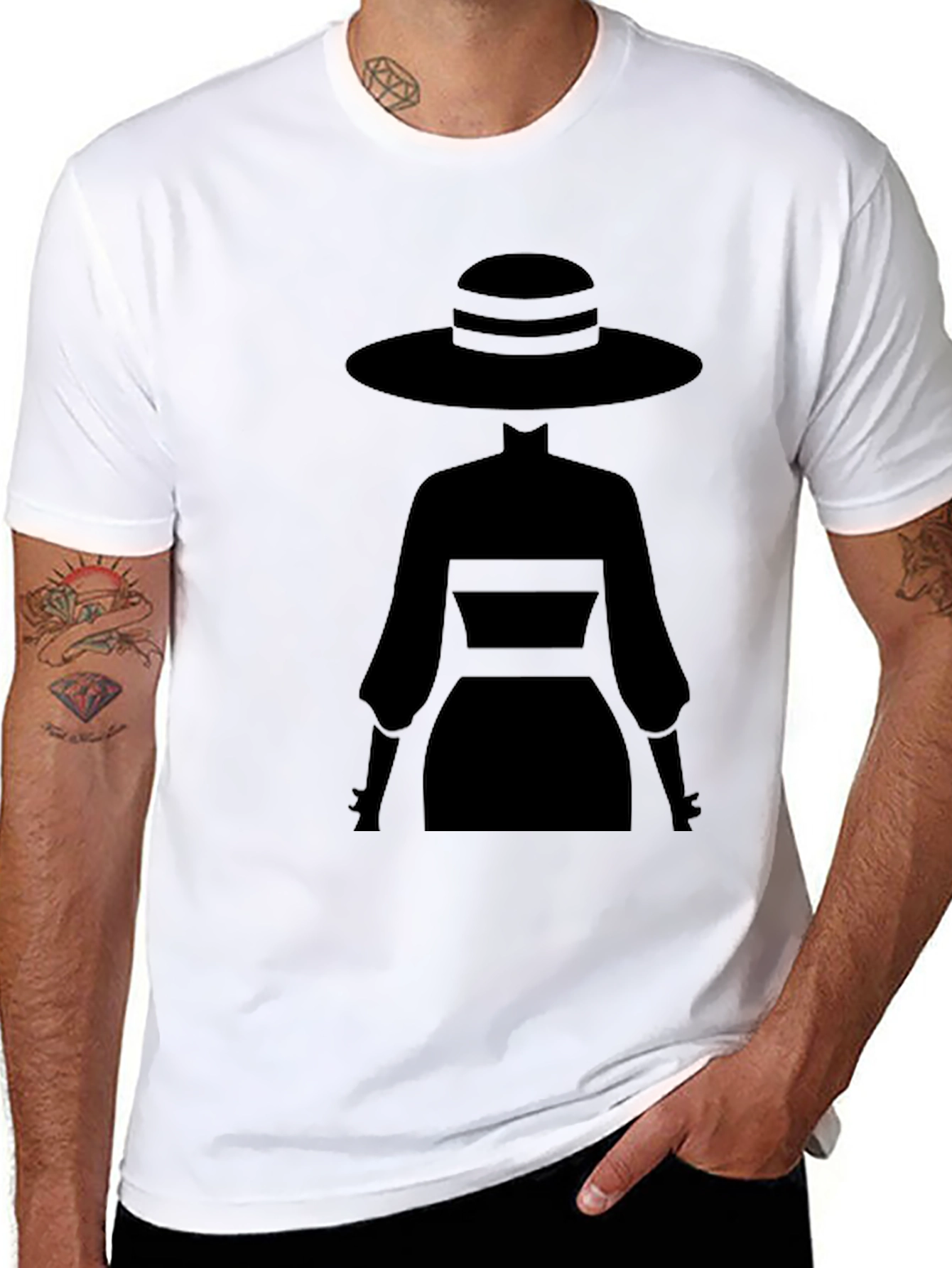 Elegant Silhouette Tee - Mystery Woman Style