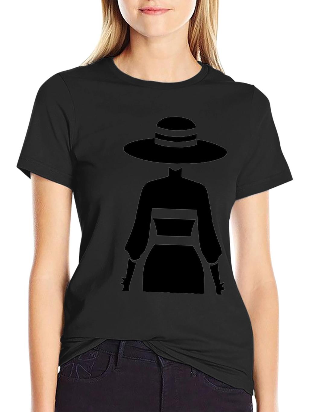 Elegant Silhouette Tee - Mystery Woman Style