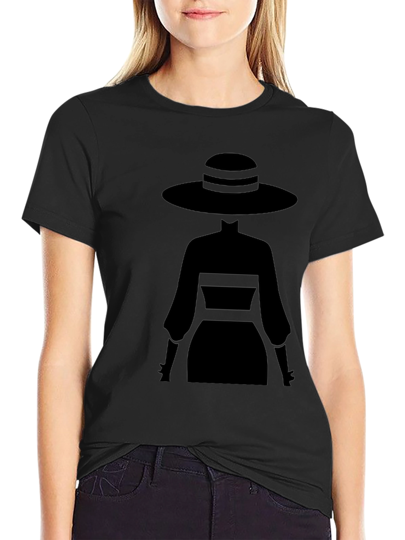 Elegant Silhouette Tee - Mystery Woman Style