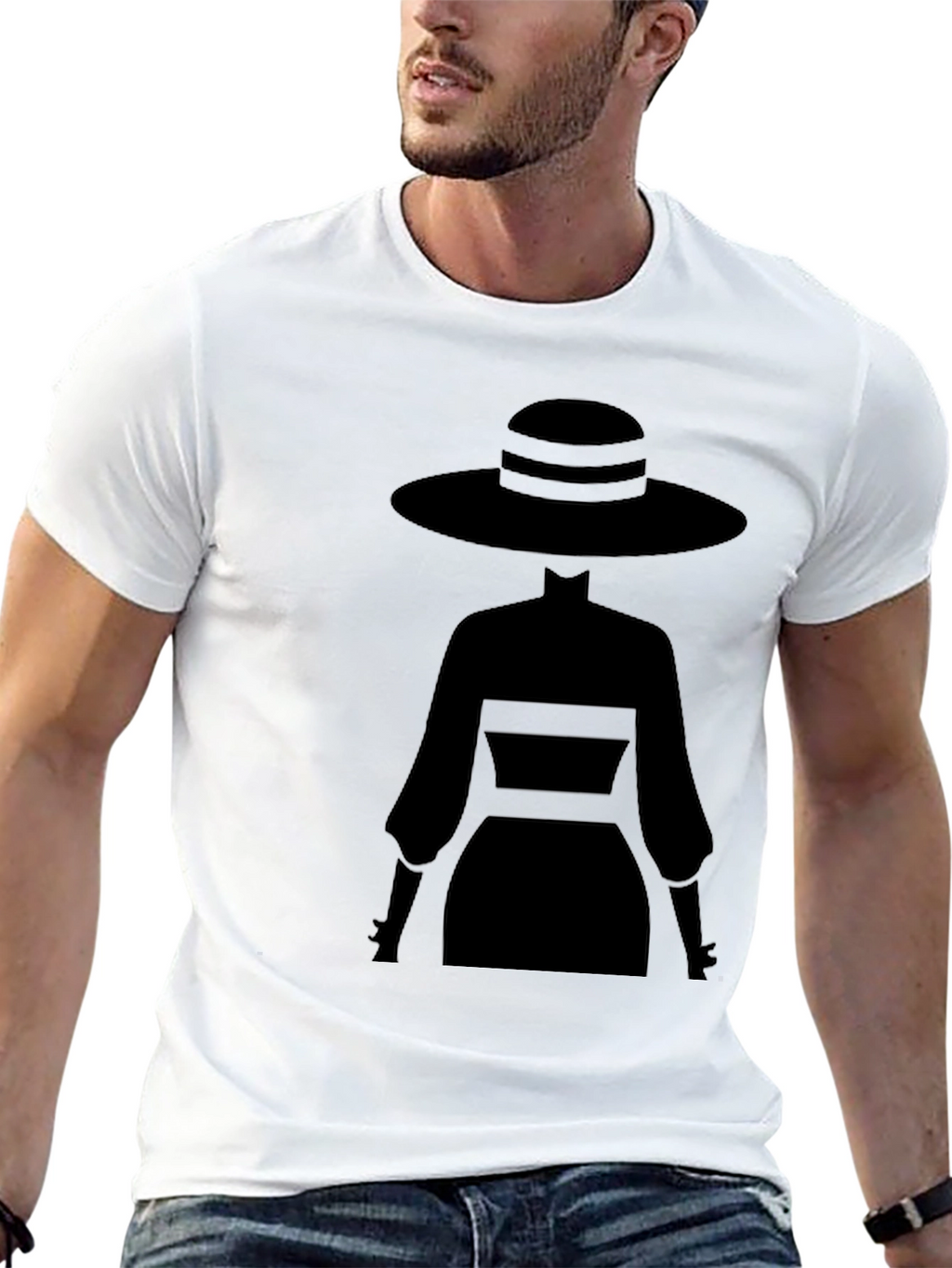 Elegant Silhouette Tee - Mystery Woman Style