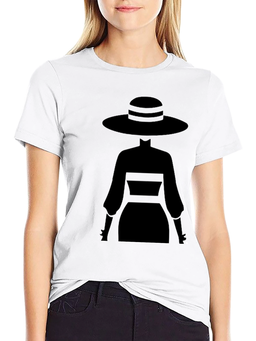 Elegant Silhouette Tee - Mystery Woman Style