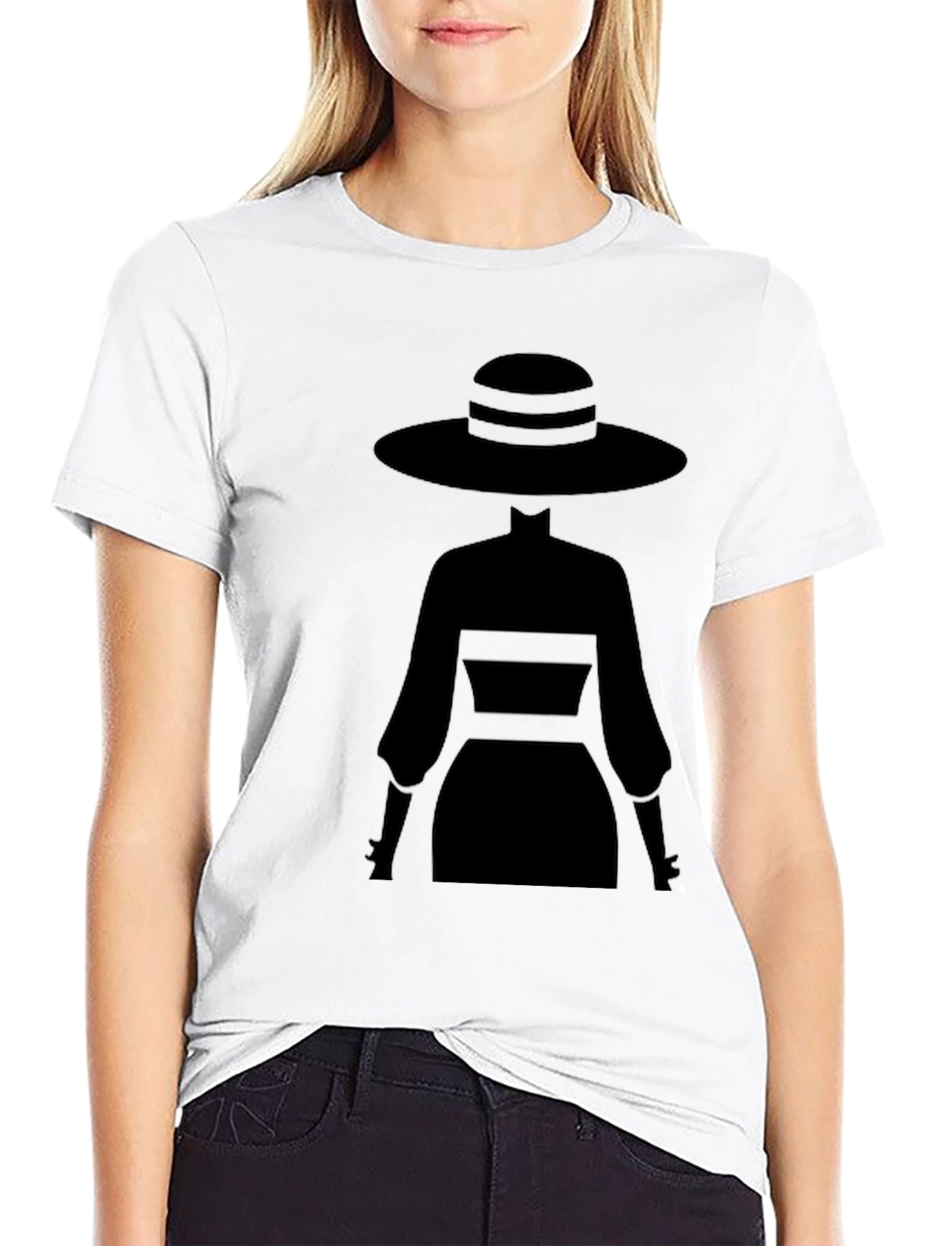 Elegant Silhouette Tee - Mystery Woman Style