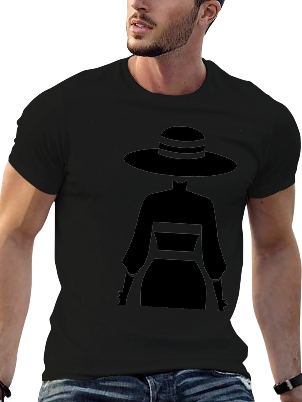 Elegant Silhouette Tee - Mystery Woman Style