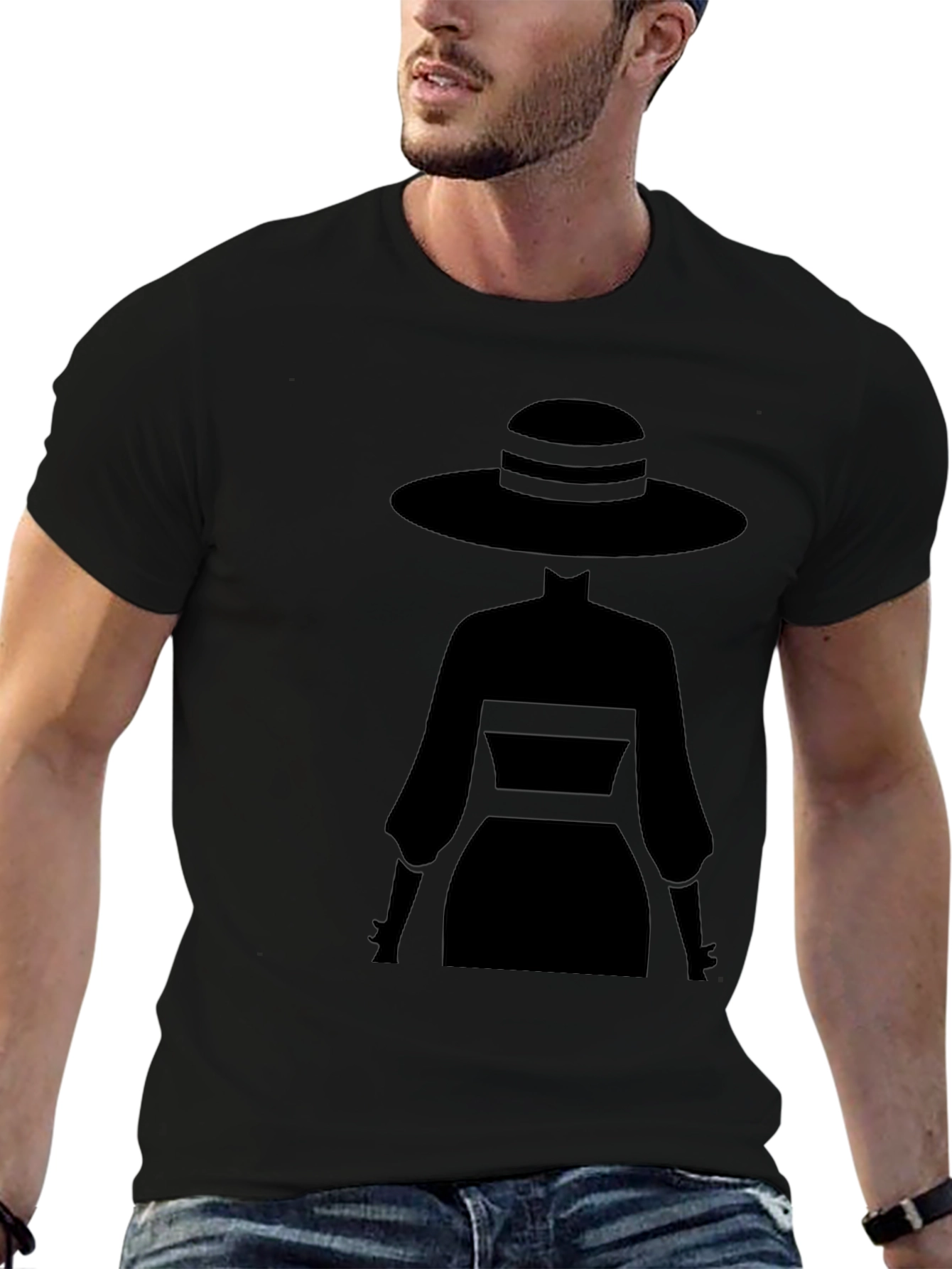 Elegant Silhouette Tee - Mystery Woman Style