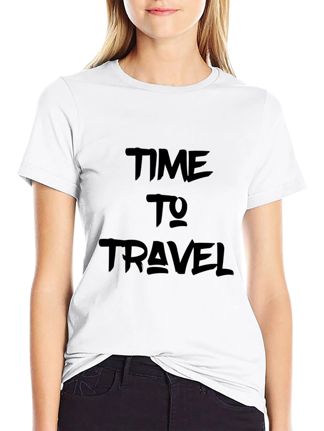 Time to Travel Graphic Black Tee