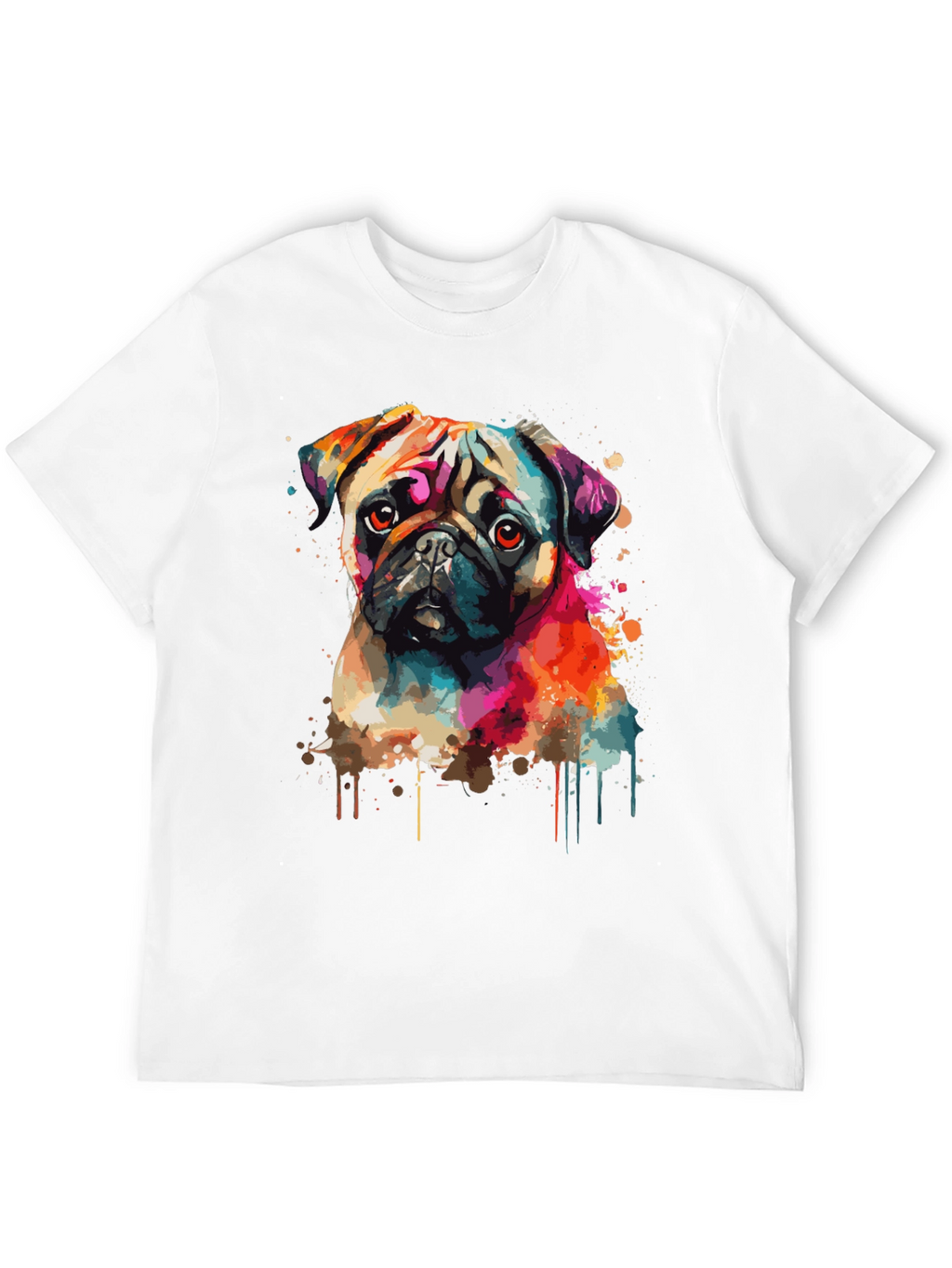 Vibrant Pug Graphic Tee - Stylish Dog Lover Shirt