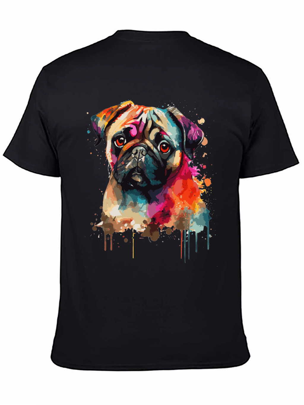 Vibrant Pug Graphic Tee - Stylish Dog Lover Shirt