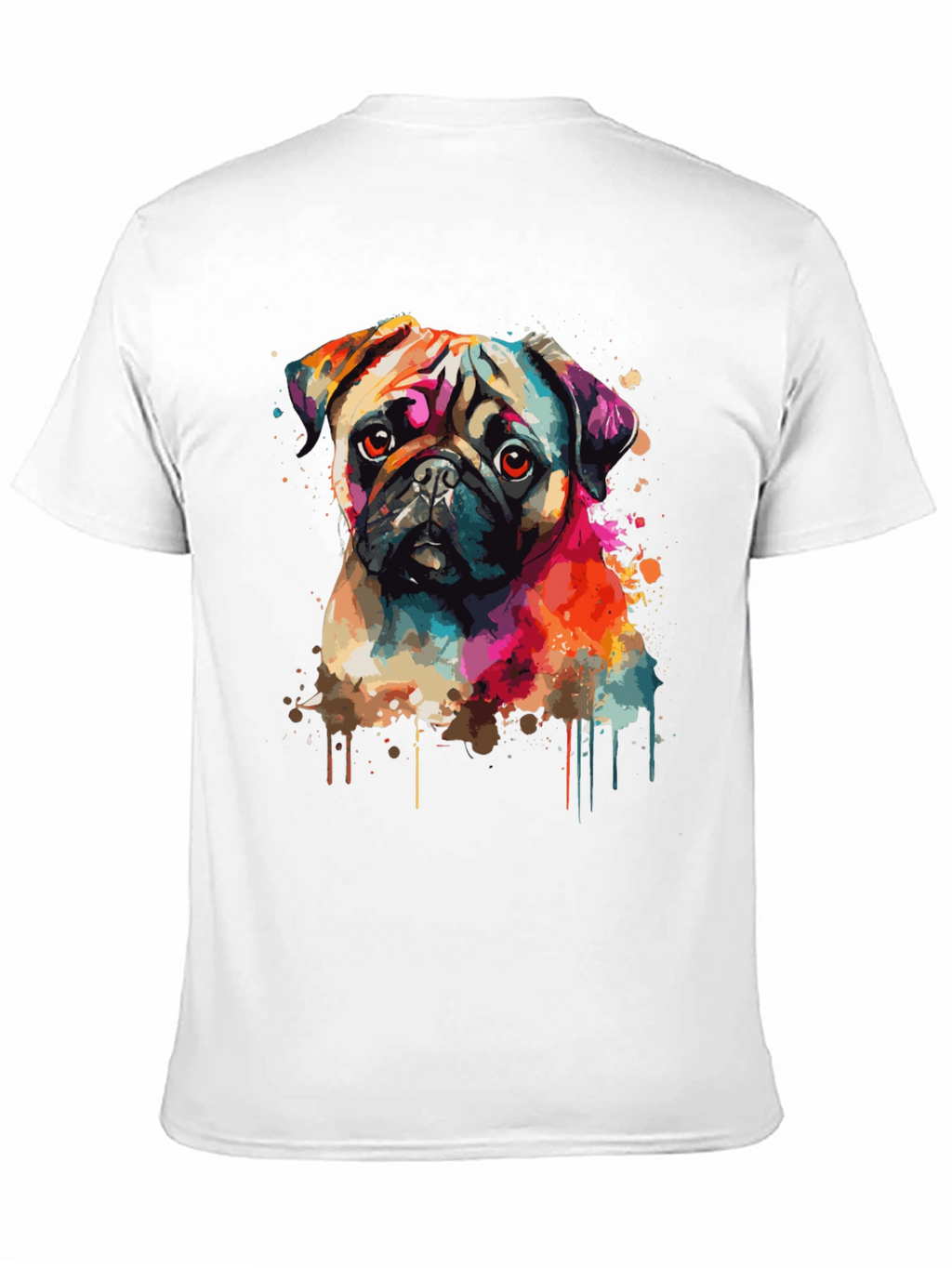 Vibrant Pug Graphic Tee - Stylish Dog Lover Shirt