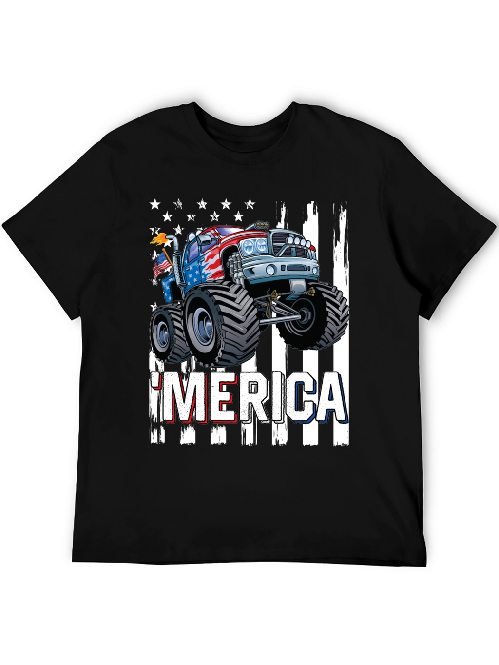 Patriotic Monster Truck Graphic T-Shirt