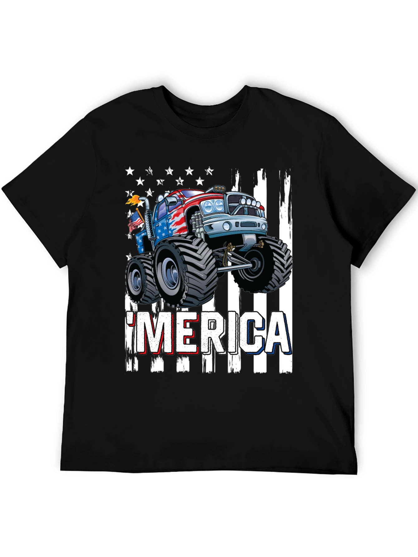 Patriotic Monster Truck Graphic T-Shirt