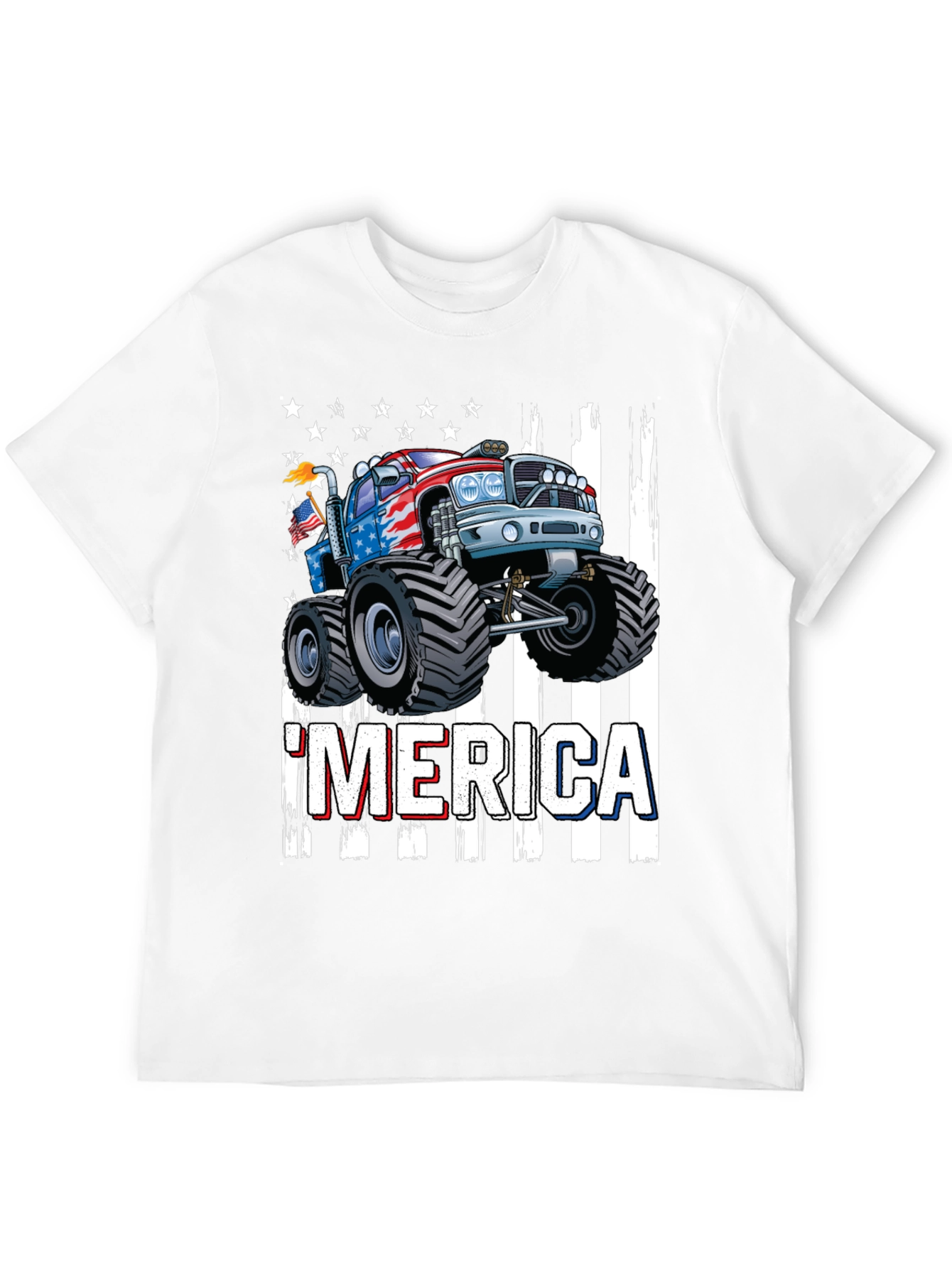 Patriotic Monster Truck Graphic T-Shirt