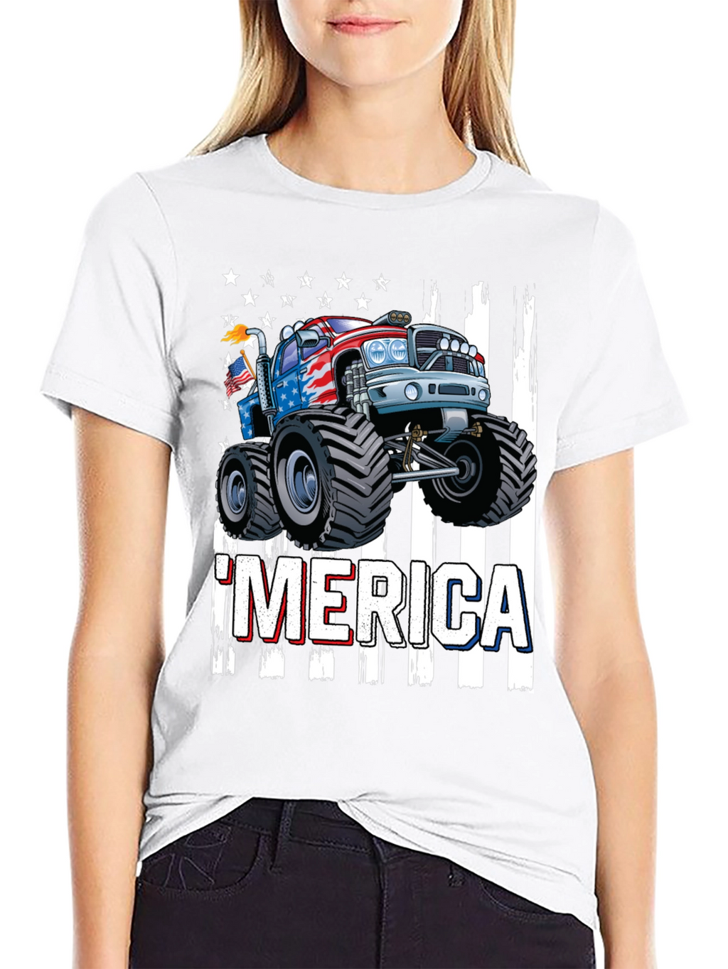 Patriotic Monster Truck Graphic T-Shirt