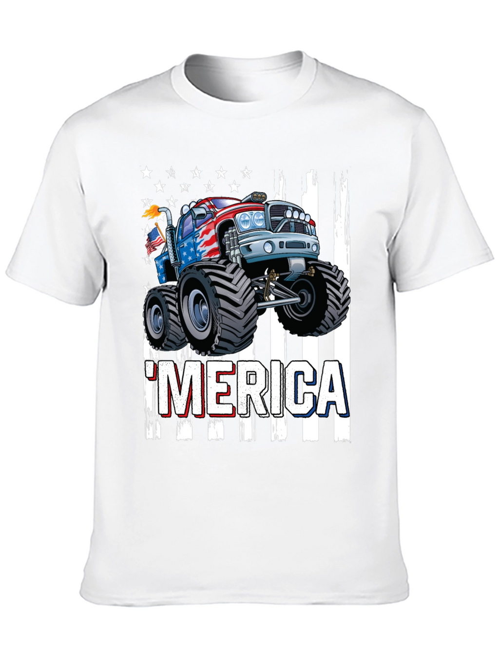 Patriotic Monster Truck Graphic T-Shirt