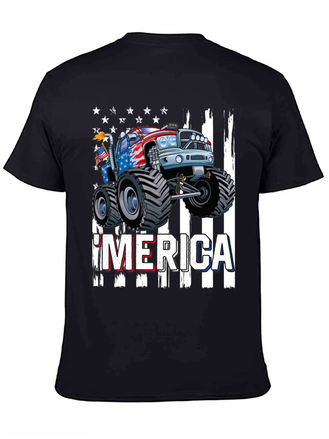 Patriotic Monster Truck Graphic T-Shirt