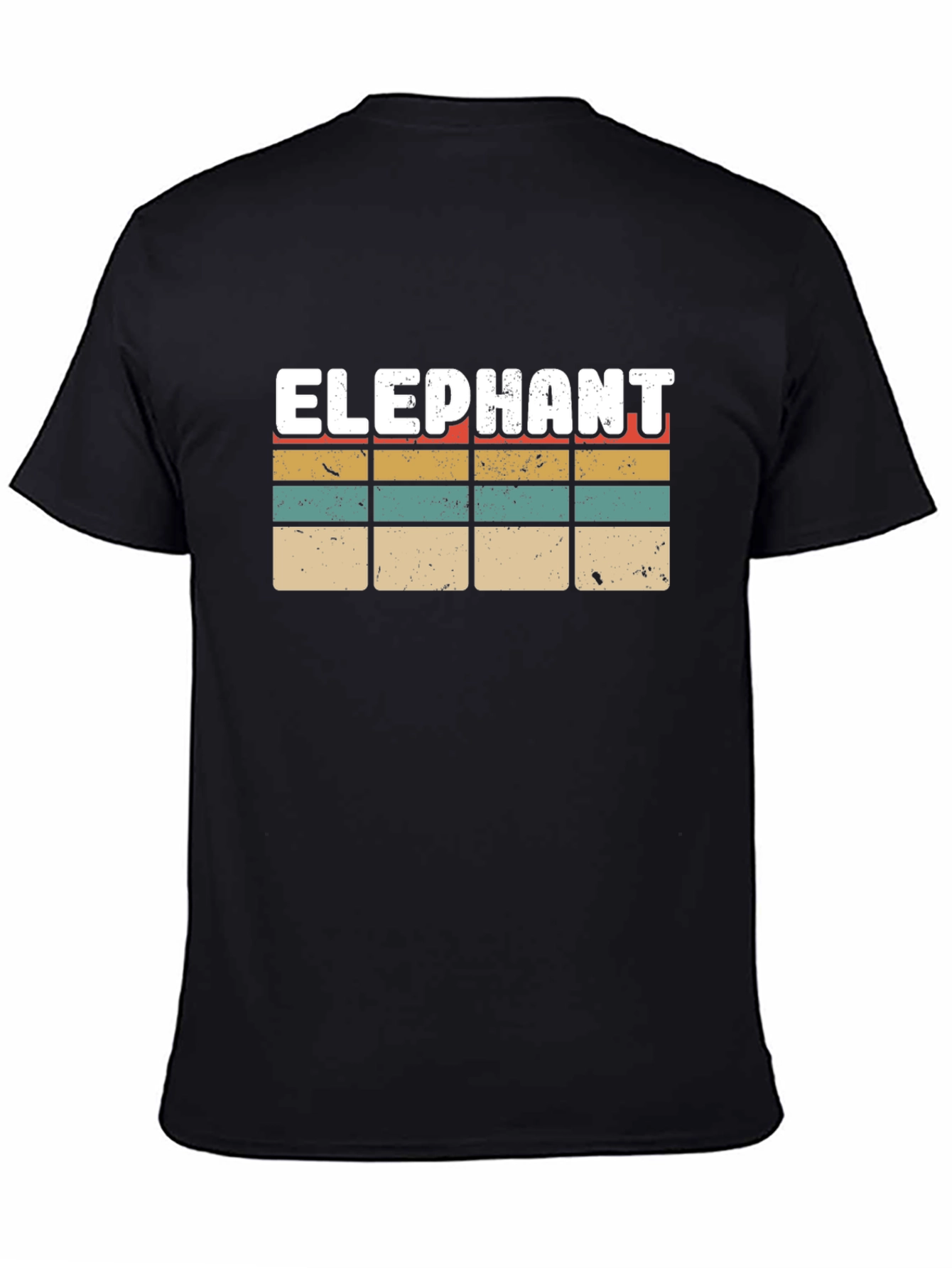 Retro Elephant Graphic T-Shirt | Vintage Striped Tee