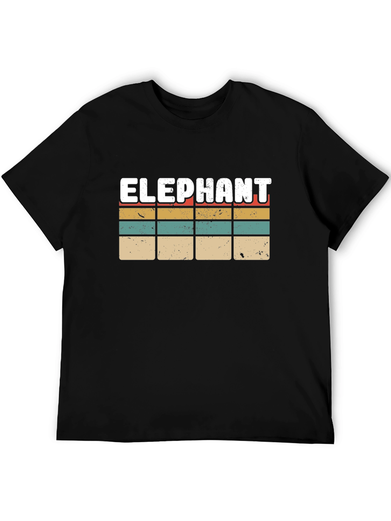 Retro Elephant Graphic T-Shirt | Vintage Striped Tee