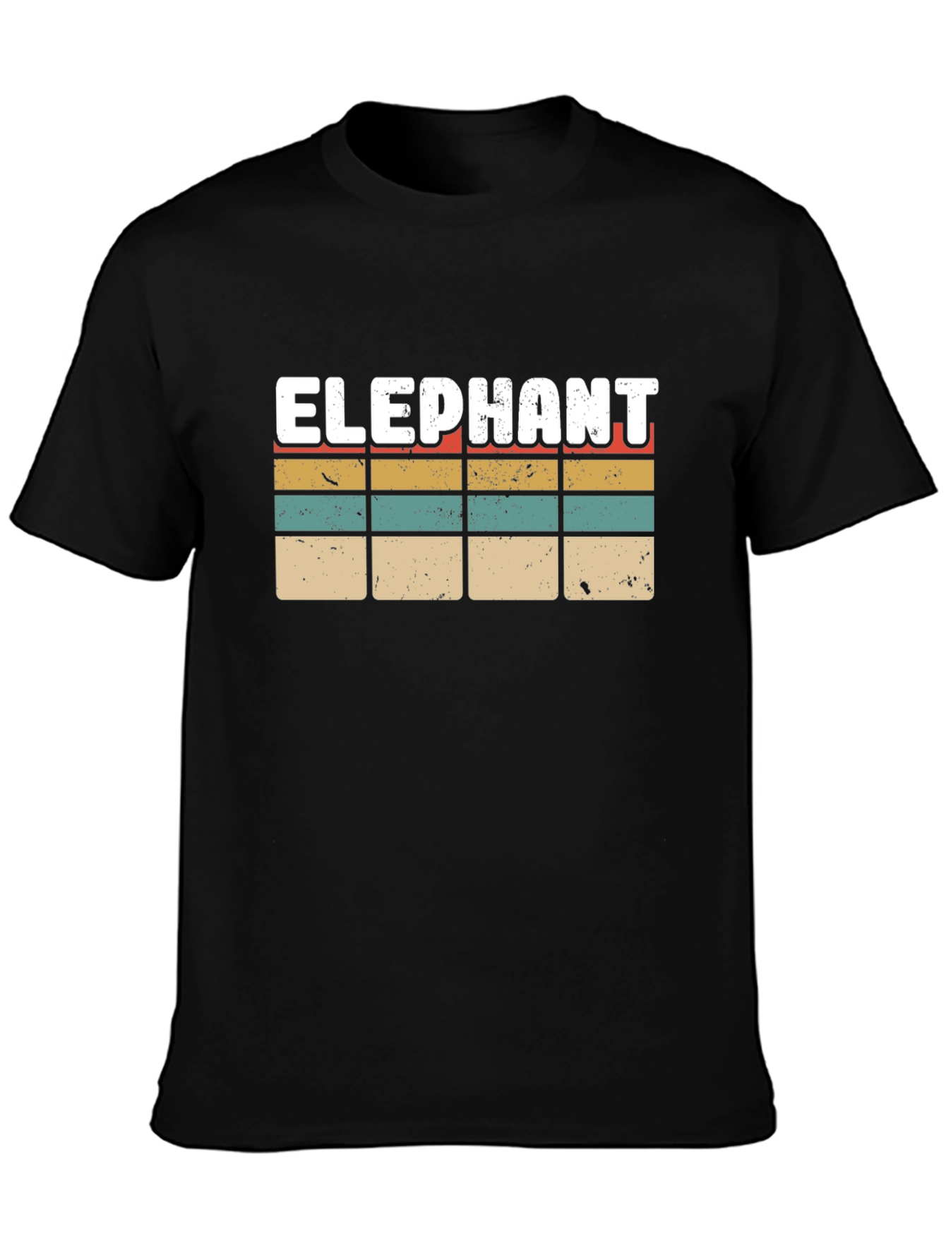Retro Elephant Graphic T-Shirt | Vintage Striped Tee