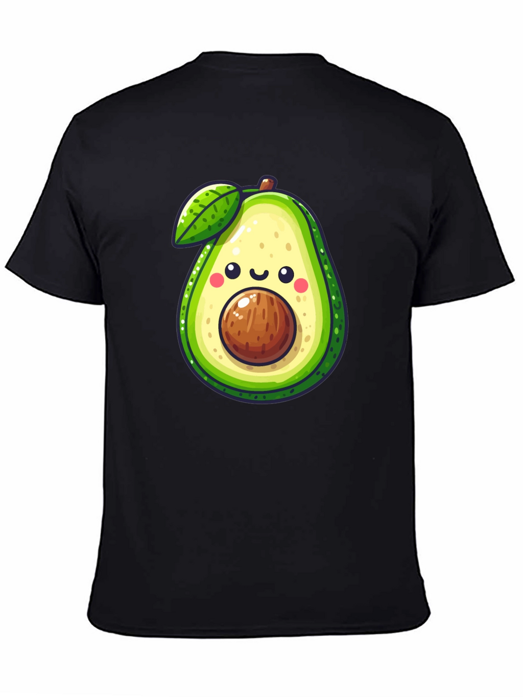 Cute Avocado Graphic Tee - Black Cotton Shirt