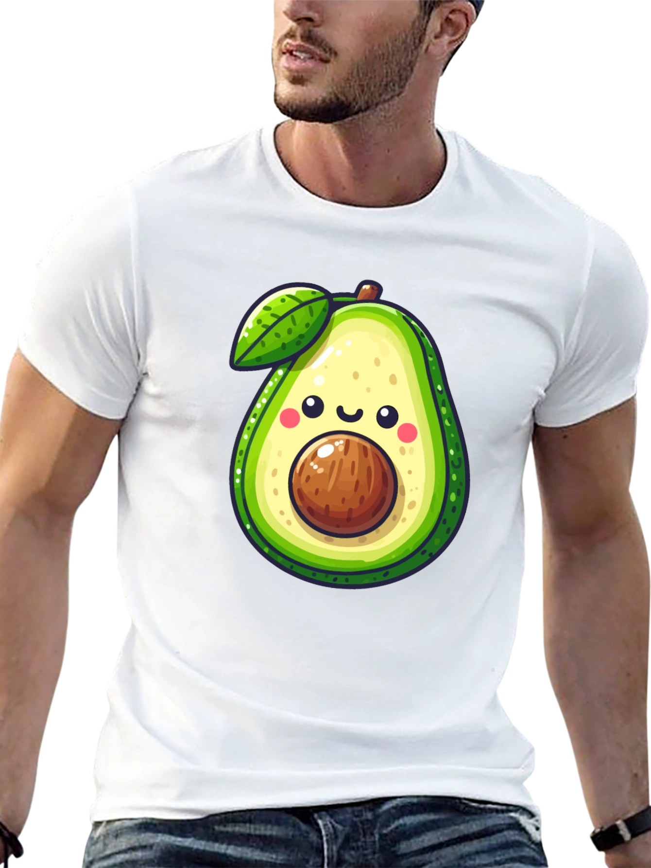 Cute Avocado Graphic Tee - Black Cotton Shirt