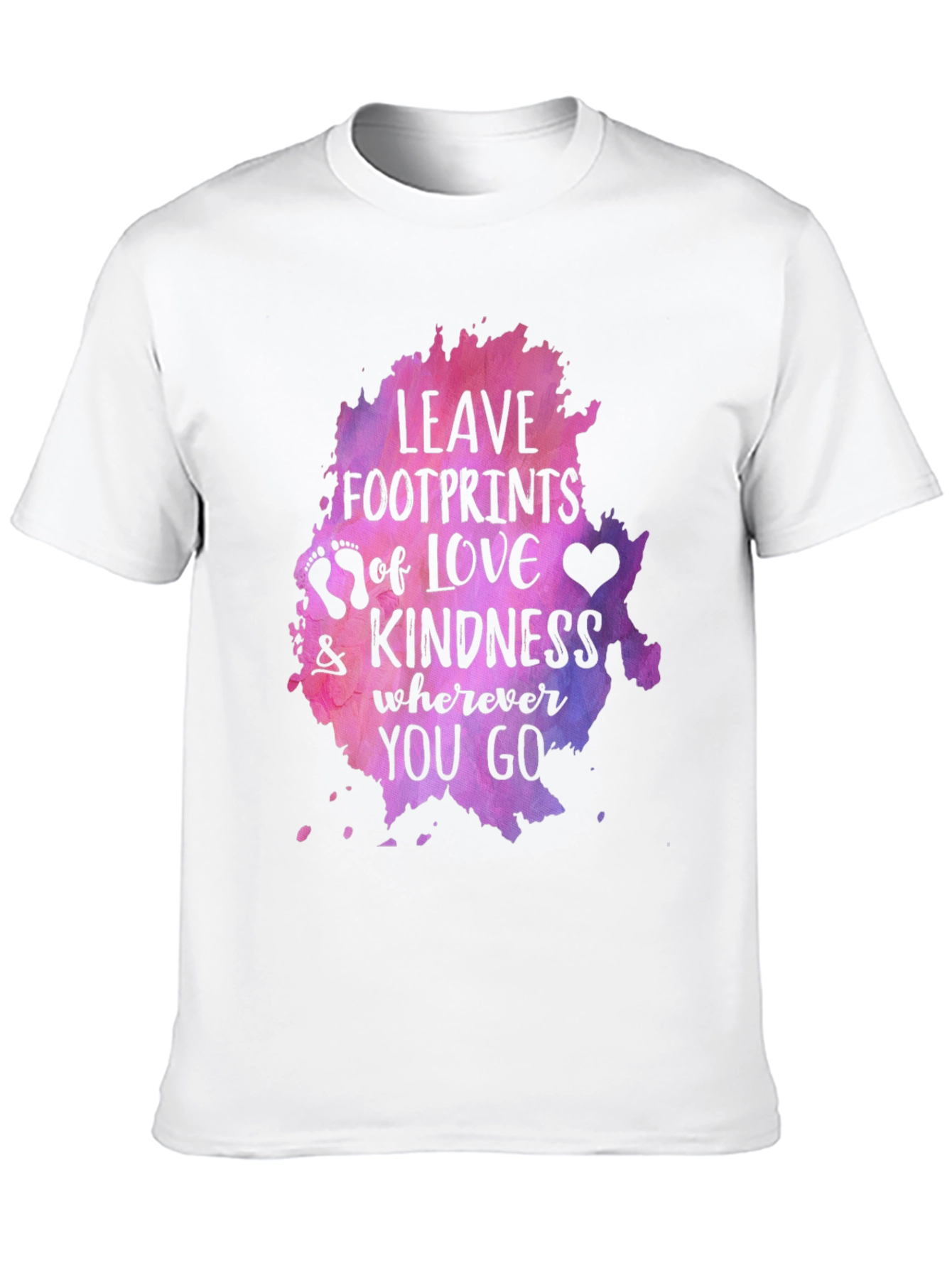 Leave Footprints of Love Kindness Graphic Tee - Black
