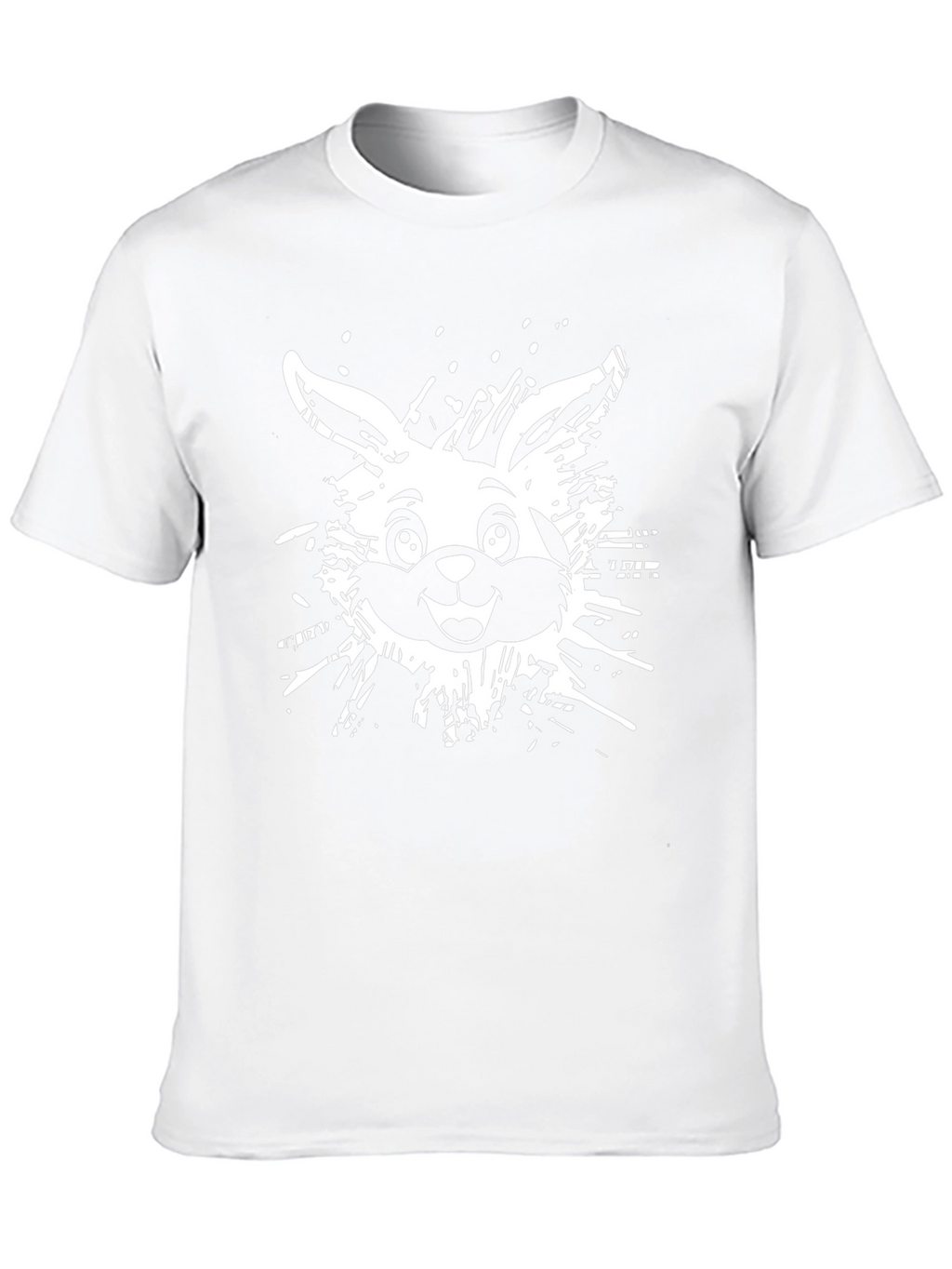 Bunny Graphic Tee - Black Cotton Casual T-Shirt