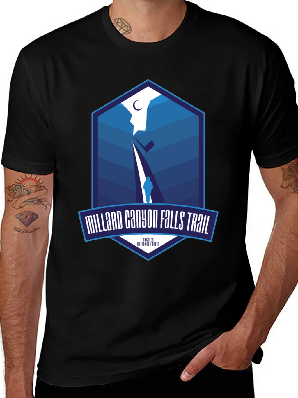 Millard Canyon Falls Trail Black T-Shirt