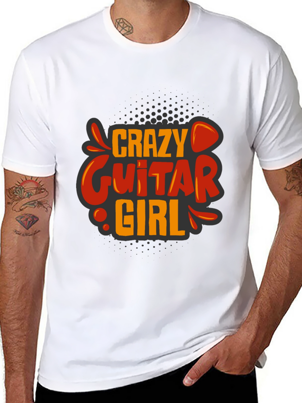 Crazy Guitar Girl Graphic Tee - Rock On!